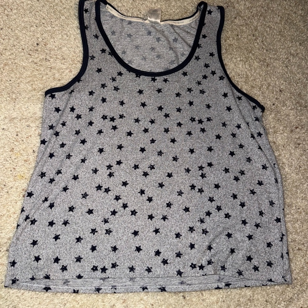 Lucky Brand Heather Gray Star Tank Top